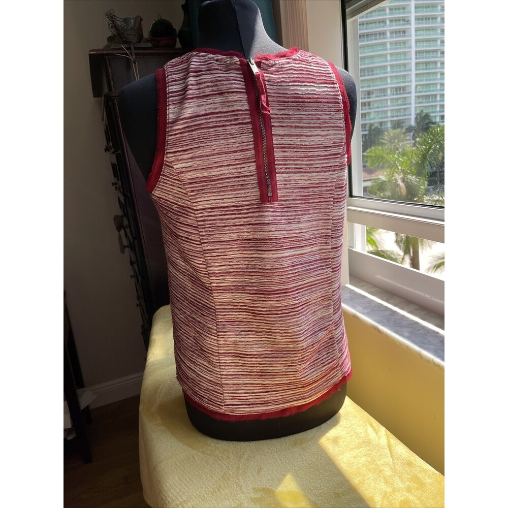 Anthropologie Vanessa Virginia Burgundy Stripes Top S - Picture 4 of 8